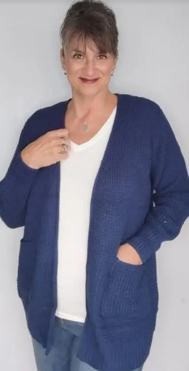 Navy Open Cardigan Sweater The Magnolia Cottage Boutique