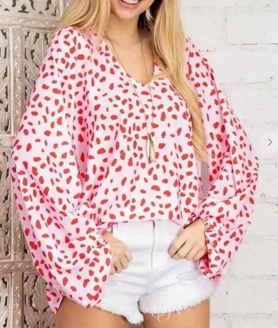 Pink cheetah Scoop neck blouse The Magnolia Cottage Boutique
