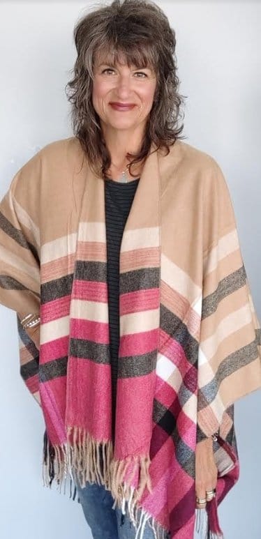 Plaid Poncho with Tassel The Magnolia Cottage Boutique