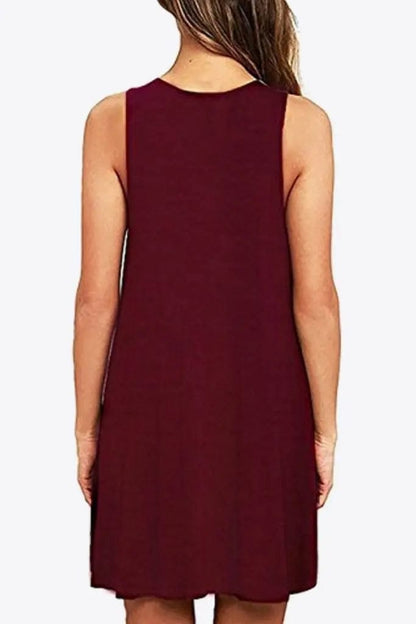 Round Neck Sleeveless Dress with Pockets - The Magnolia Cottage Boutique