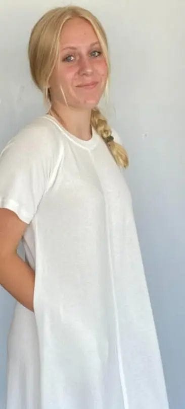 T shirt Dress in Ivory The Magnolia Cottage Boutique