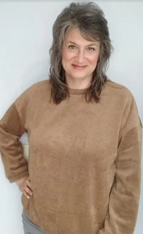 Taupe Corded Crew Sweatshirt - The Magnolia Cottage Boutique