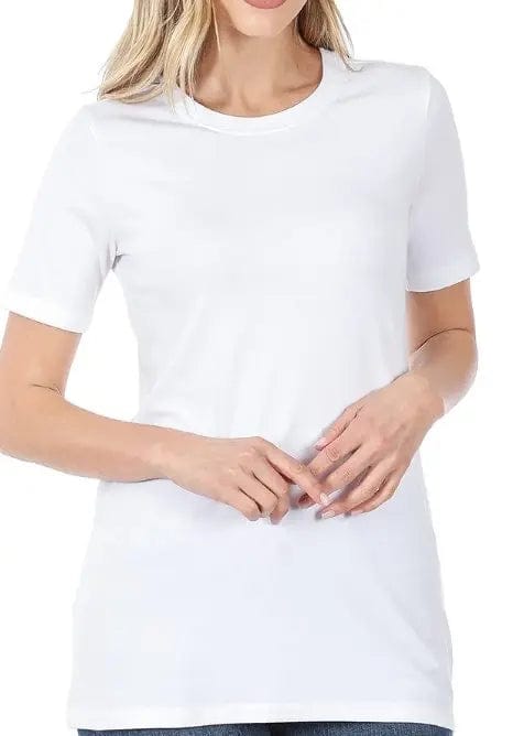 White cotton short sleeve shirt - The Magnolia Cottage Boutique